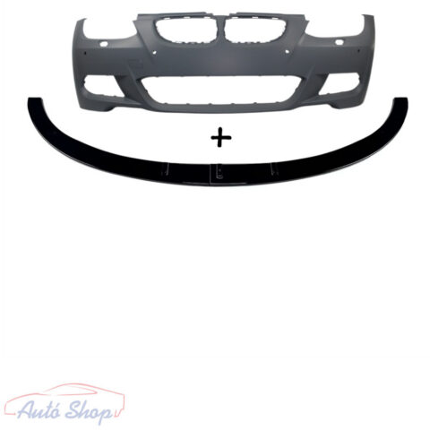 BMW E92 Coupé / E93 Cabrio M-Tech PDC-s első lökhárító fényes fekete lippe/spoiler szett 2006-2010