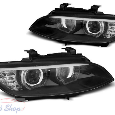 BMW E92/E93 Xenon Angel Eyes LED DRL első fényszórópár fekete 2006-2010