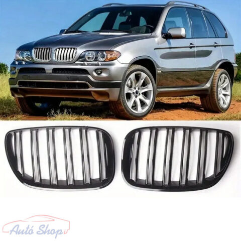 BMW E53 X5 LCI dupla lamellás M4 style hűtőrács vese fényes fekete 2003-2006