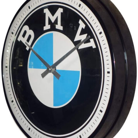 BMW Garage falióra vintage csiszolt fém (Art 51097)