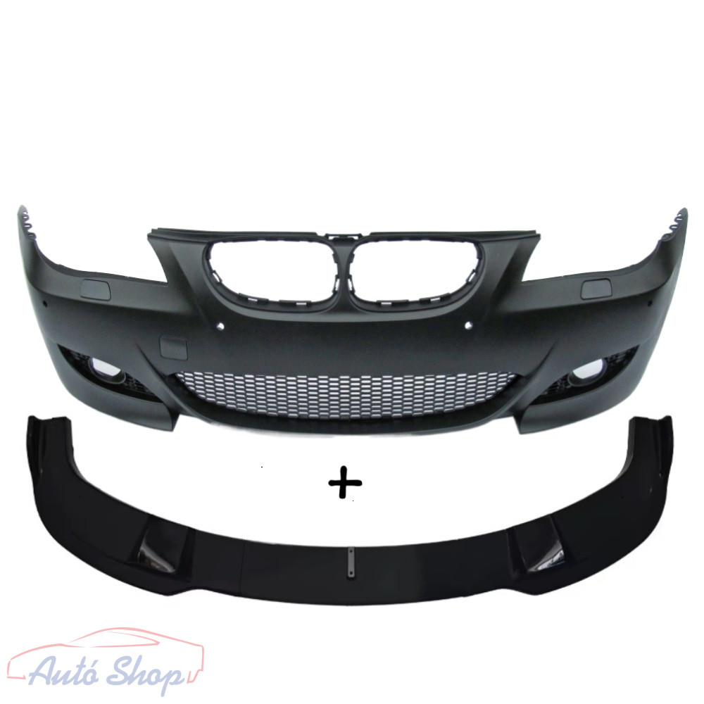 BMW E60/E61 M5 Style első lökhárító lippe toldat szett 24mm PDC