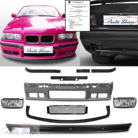 BMW E36 M3 M-Tech első lökhárító szett + ködlámpa + hátsó diffúzor