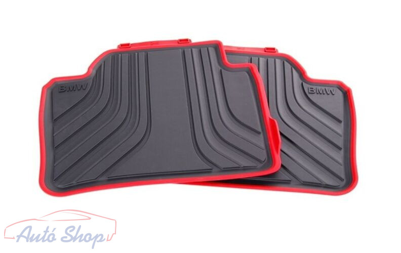 BMW F30/F31/F36/F80 M3 Allweather hátsó gumiszőnyeg szett fekete-piros (51472219803)