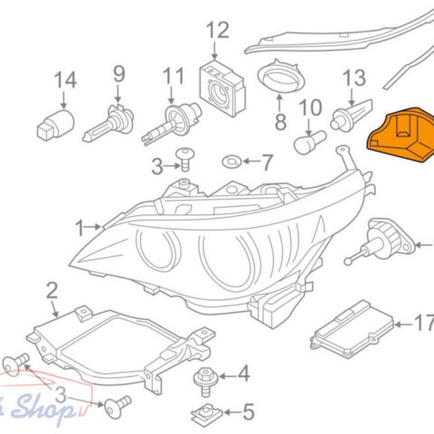 BMW E60/E61 LCI xenon fényszóró fedél bal oldali 63127187271