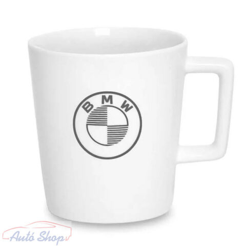 BMW fehér porcelán bögre fekete logóval 300ml (80285A21543)
