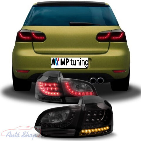 Volkswagen Golf VI dinamikus LED hátsó lámpa szett fekete/füstszürke 2008-2012