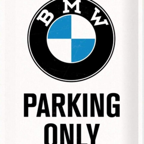 BMW Nostalgic ‘Parking Only’ fémplakát 10×14 cm