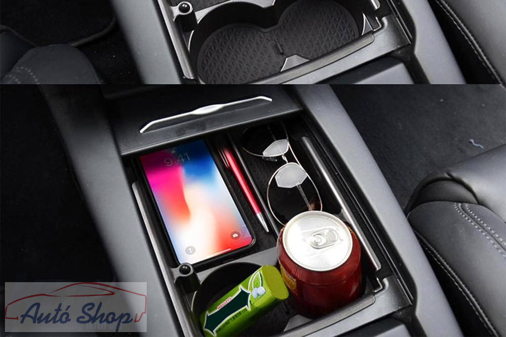 Tesla Model S/Model X középső konzol tárolódoboz fekete - Image 5