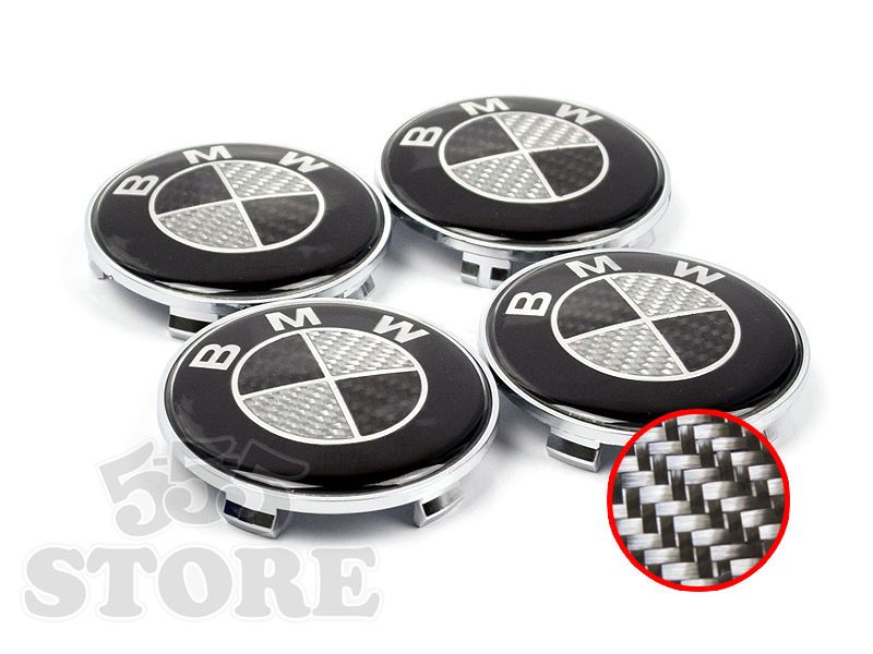 BMW karbon alufelni kupak 68mm fekete/fehér (E34/E36/E46/E39/E60/E90/E70/X5)