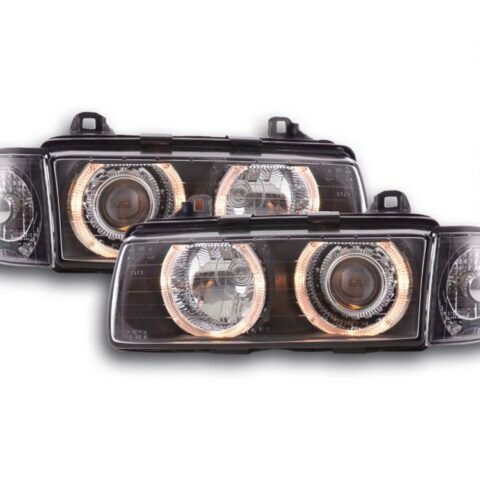 BMW E36 első projektoros lámpa szett Angel Eyes Coupe/Cabrio 1992-1998