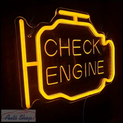 BMW Garage LED neon garázstábla „Check Engine” 30×22,5 cm