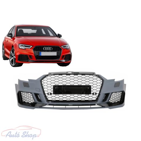 Audi A3 8V Facelift RS3 Design első lökhárító szett fényes fekete hűtőráccsal 2016-2019