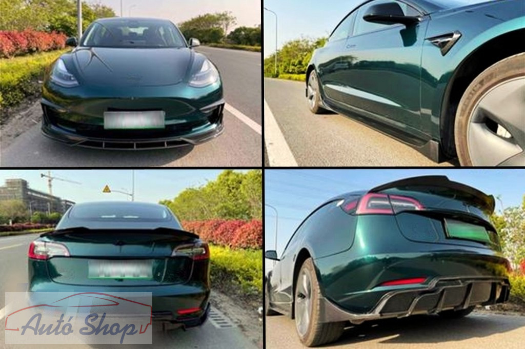 Tesla Model 3 fényes fekete első lökhárító toldat (lip spoiler) 2017-2022 - Image 6