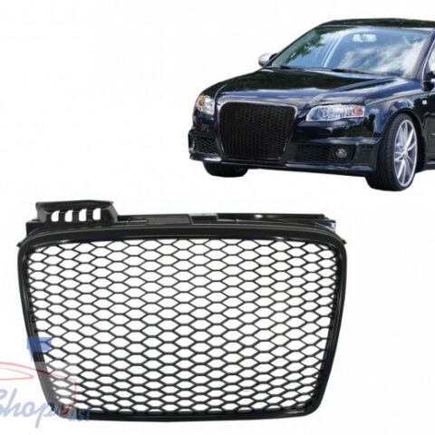 Audi A4 B7 RS stílusú lakkozott fekete hűtőrács 2004-2008