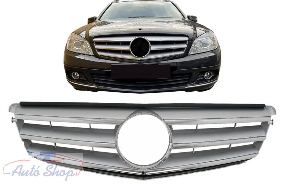 Mercedes C-osztály W204/S204 Sport hűtőrács Silver Design 2007-2014