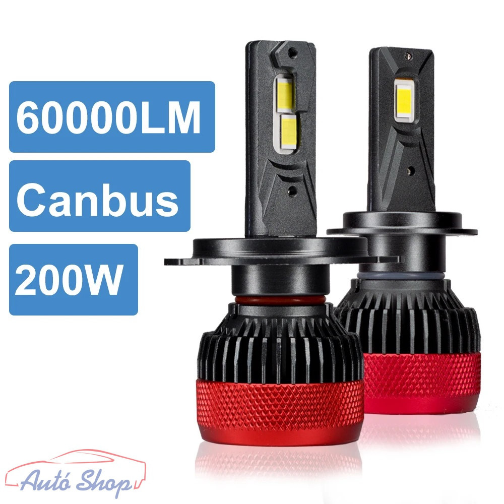 9012 (HIR2) LED izzó pár 200W 60000lm 3570 CSP Chip 6000K 12V/24V