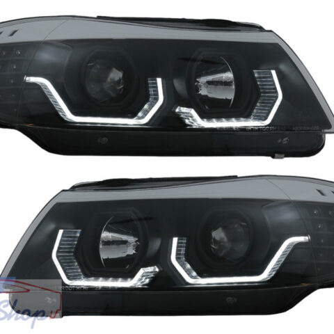 BMW E90/E91 3D Angel Eyes HID LED első lámpa fekete 2005-2008
