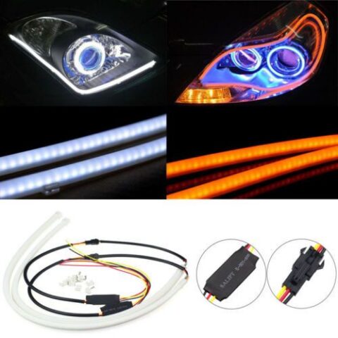 LED DRL nappali fény szett 2×60 cm fehér/sárga 6W 6000K