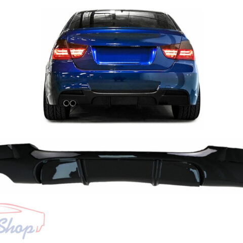 BMW E90/E91 M-Performance hátsó lökhárító fényes fekete diffúzor