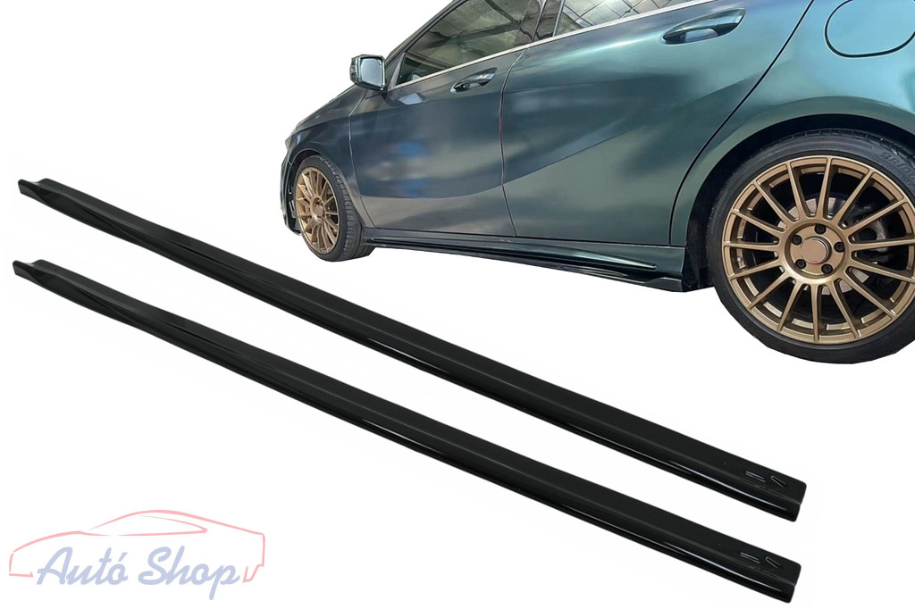Mercedes W176 A45 Sport Line küszöb spoiler toldat fényes fekete 2012-2018