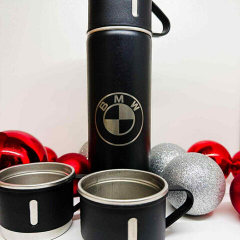 BMW Motorsport termosz rozsdamentes acél pohárral 500ml fekete
