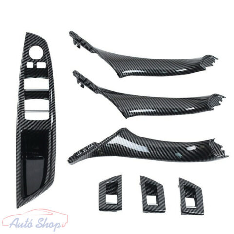 BMW F10/F11/F18 carbon ajtóbehúzó kapaszkodó szett 7db behajtós tükrös