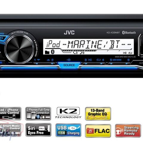 JVC KD-X33MBT mechanika nélküli autórádió Bluetooth víz- és páraálló