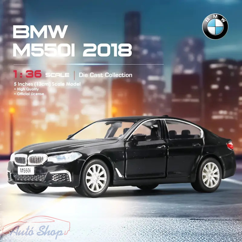BMW G30 M550i modellautó fekete 1:36