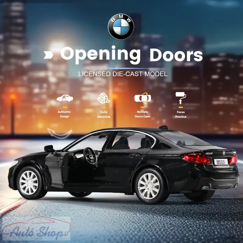 BMW G30 M550i modellautó fekete 1:36 - Image 2