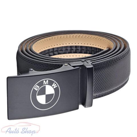 BMW férfi bőr öv fém csattal carbon look fekete