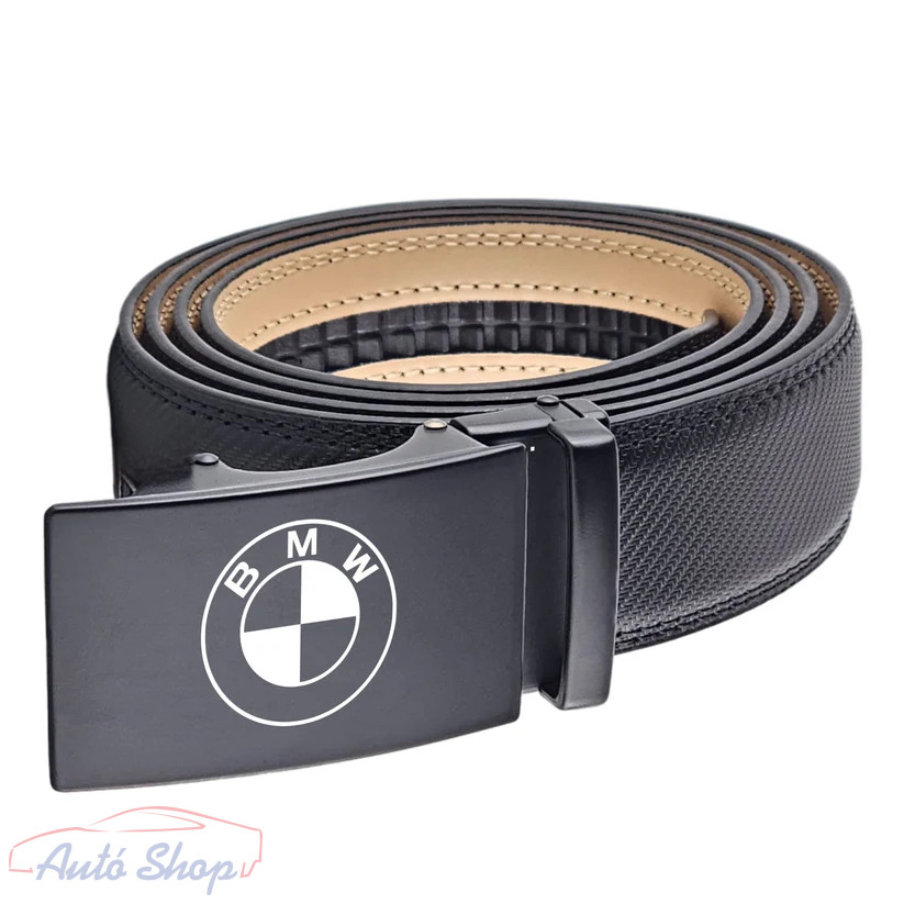 BMW férfi bőr öv fém csattal carbon look fekete